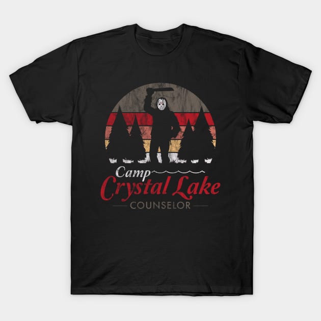 Visit Crystal Lake - Vintage Distressed - Camp Counselor T-Shirt by Nemons